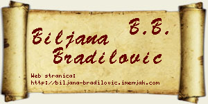 Biljana Bradilović vizit kartica
